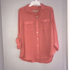 Loft Blouse in color orange s/p with tags